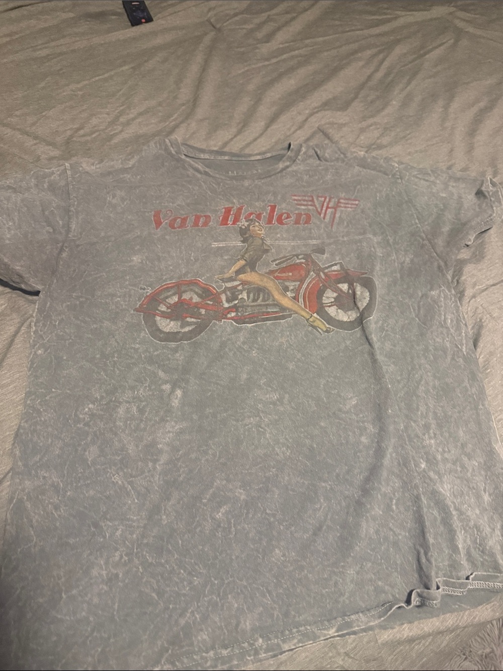 Graphic Tee - Light Gray with Red Accent